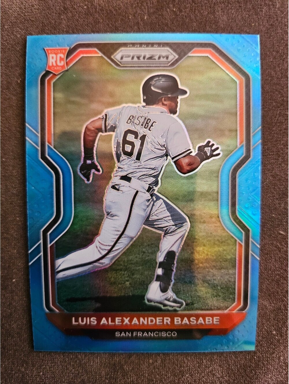 2021 Panini Prizm Carolina Blue Prizm Luis Alexander Basabe #103 Giants RC